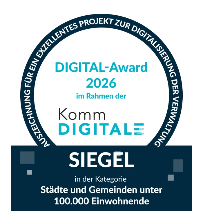 DIGITAL-Award 2026 der KommDIGITALE – Siegel für den KI-Telefonassistenten Charly